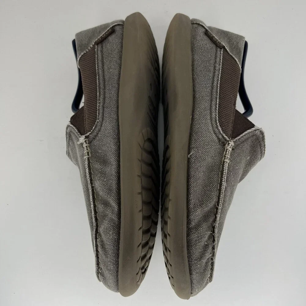 Crocs Santa Cruz Loafers Men's Size 9 Slip-On Canvas Khaki Shoes 202056